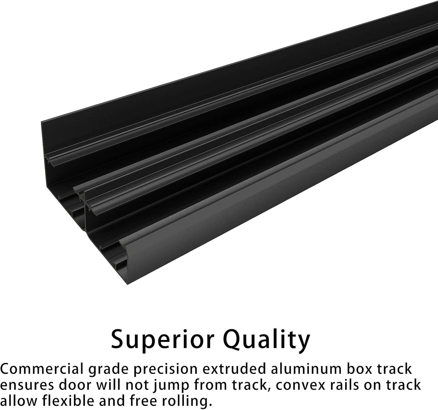 4FT Heavy Duty Bypass Door Hardware Kit for 2 Doors, Sturdy Aluminum Sliding Closet Door Track with Finger Pulls, Quiet and Smooth Operation, Fits 1 3/8" or 1 3/4" Doors, Easy Installation - Black
