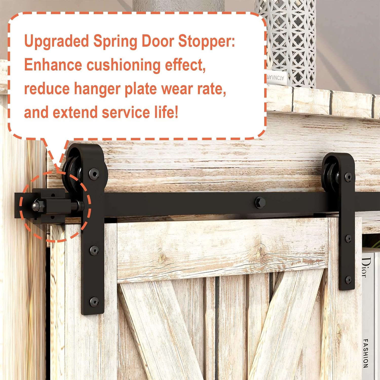 4FT Mini Sliding Barn Door Hardware Kit for Single Cabinet, Perfect for Storage, Window, TV Stand, Closet - No Cabinet Included
