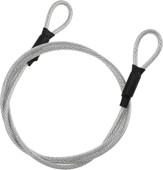 4ft Mozeat Lens Safety Cable Lock for Outdoor Travel Security - 5mm Braided Steel Vinyl Coated Luggage Lock Rope - Double Loop Bike Chain Lock for Padlock - WildKart