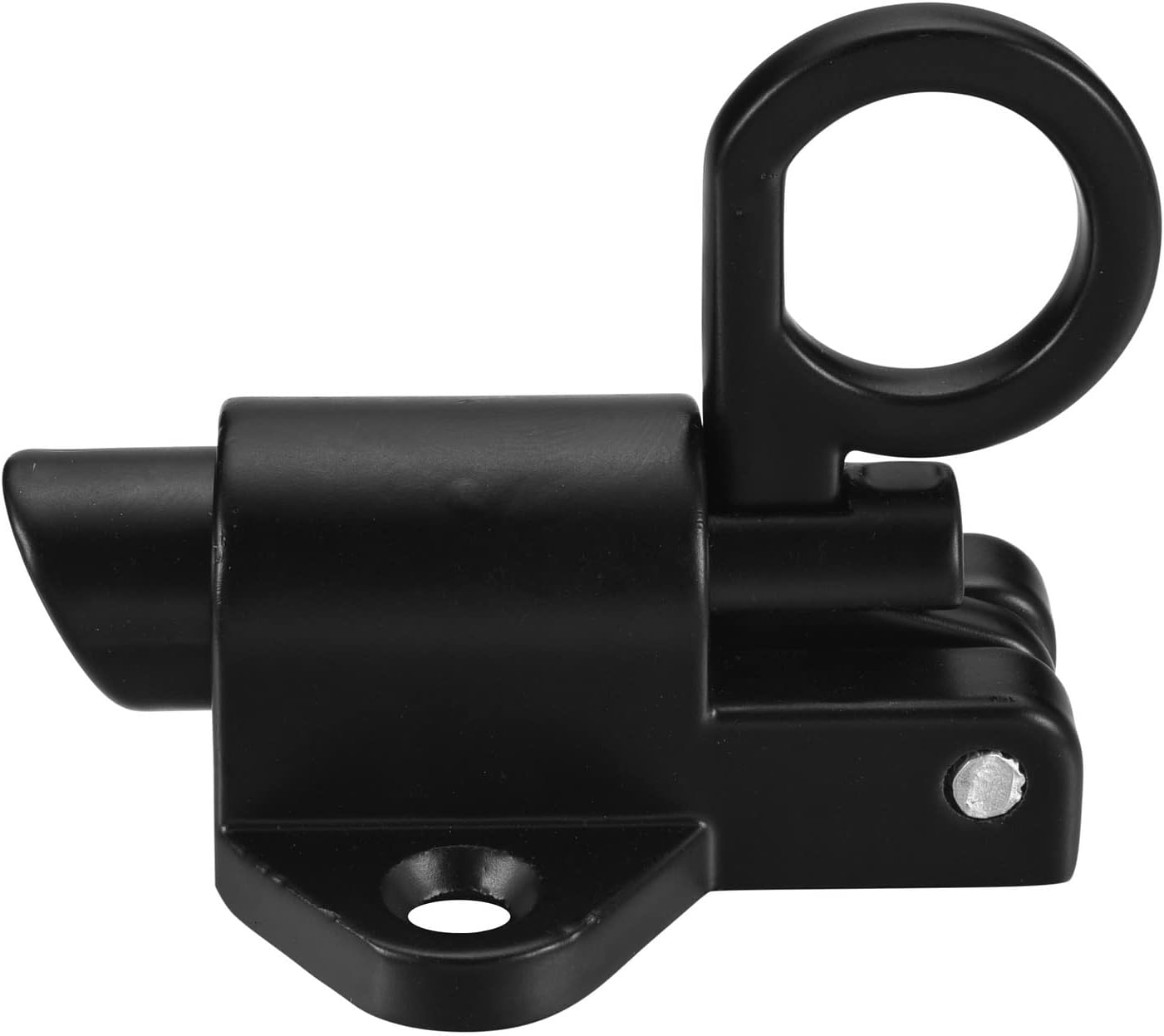 4PC Self-Closing Spring Gate Latch Set for Wooden Fence - Automatic Door Safety Latches - Aluminum Alloy Barrel Slide Lock for Pool, Gate, Cabinet, Window - Black Color