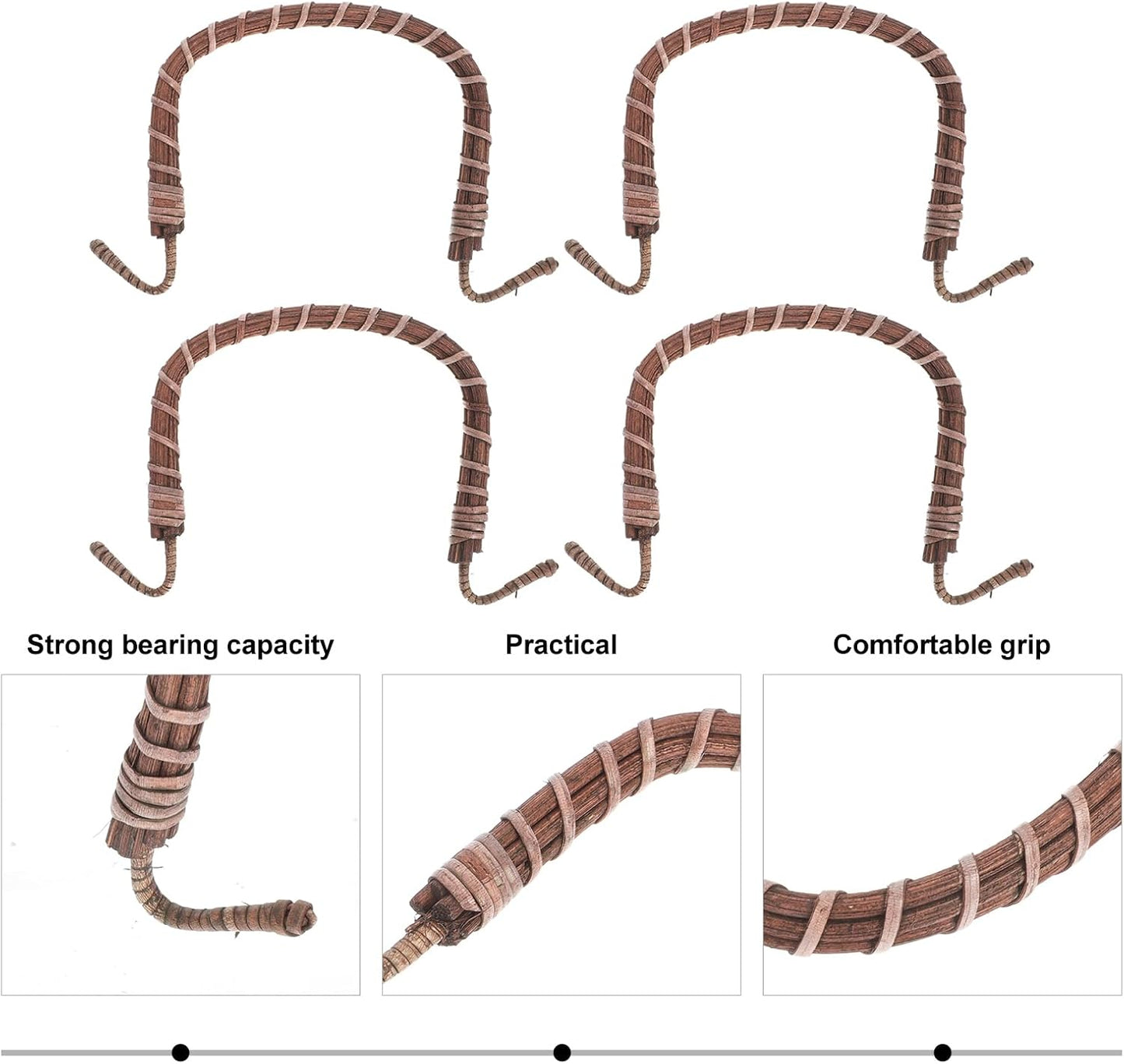 4pcs Cabilock Rattan Teapot Handle - Replacement for Ceramic & Pottery Tea Pots & Unique Purses