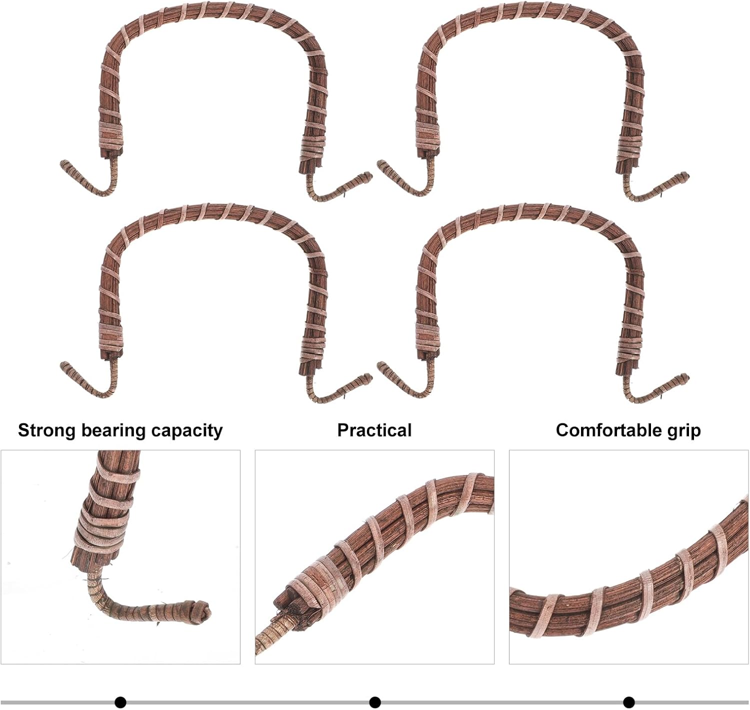 4pcs Cabilock Rattan Teapot Handle - Replacement for Ceramic & Pottery Tea Pots & Unique Purses