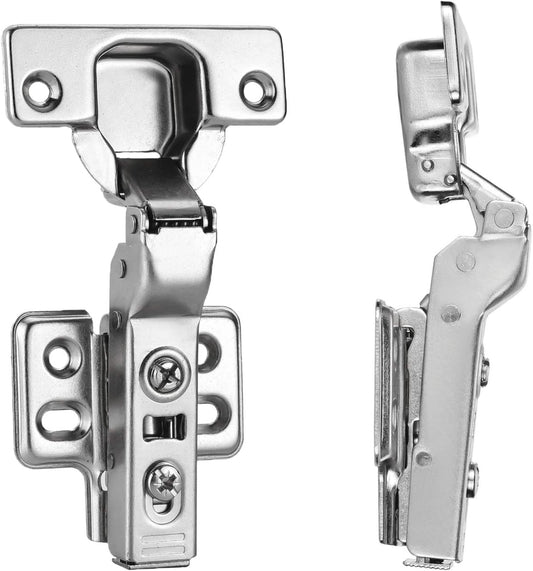 4pcs European Half Overlay Soft Closing Cabinet Hinges - Frameless Nickel Plated Finish