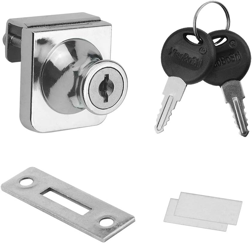 4PCS Glass Showcase Locks for 5-8mm Thick Single Glass Door - Keyed Alike