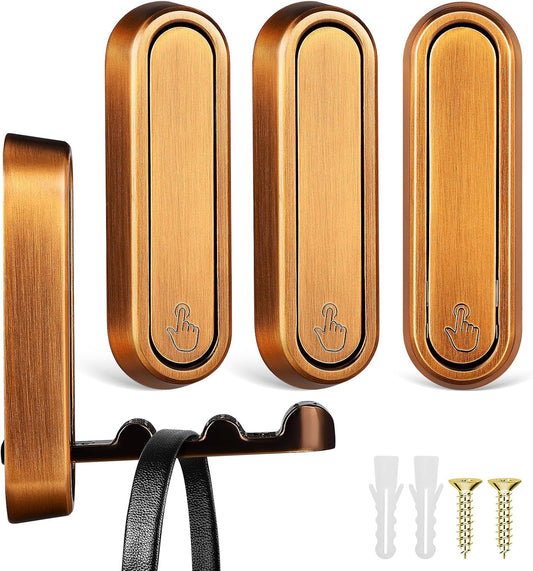 4pcs PartyKindom Foldable Wall Hooks - Retractable Coat Hook for Hanging Towels, Keys, Bags, Jackets - Includes Mounting Hardware