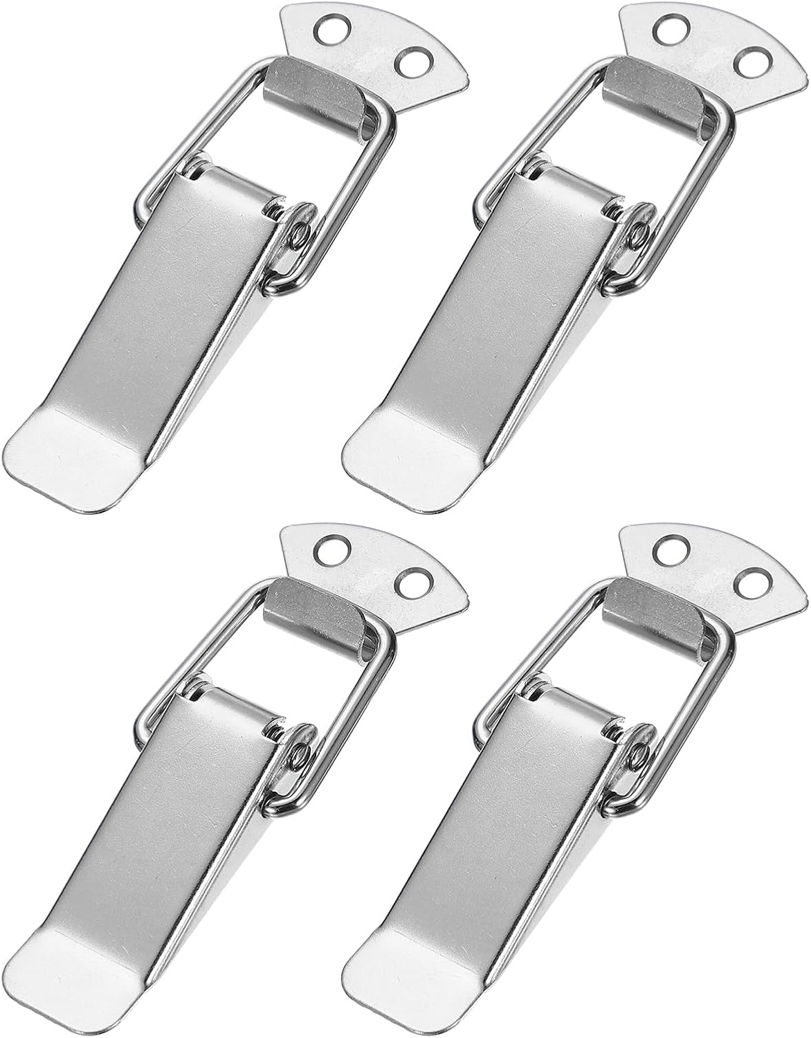 4Pcs PATIKIL Steel Spring Loaded Toggle Latch 4.3 Inch Catch Hasp Clamp Clip Silver Tone for Case Box Chest Trunk Cabinet
