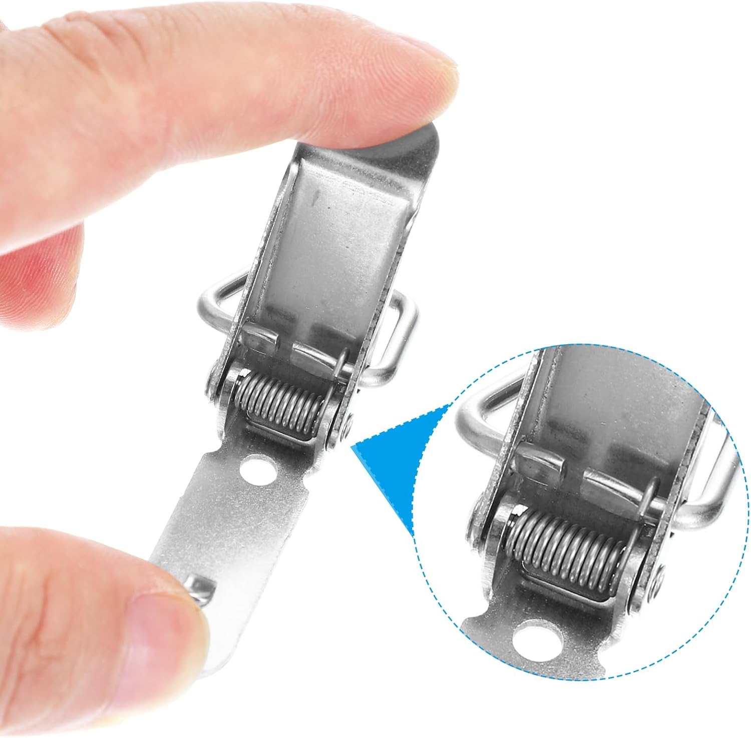 4Pcs PATIKIL Steel Spring Loaded Toggle Latch 4.3 Inch Catch Hasp Clamp Clip Silver Tone for Case Box Chest Trunk Cabinet