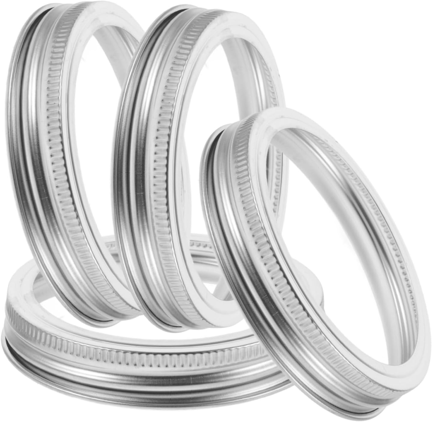 4pcs Stainless Steel Wide Mouth Mason Jar Sprouting Lids - Split Sprouting Covers for Beans - Canning Rings with Strainer Screens