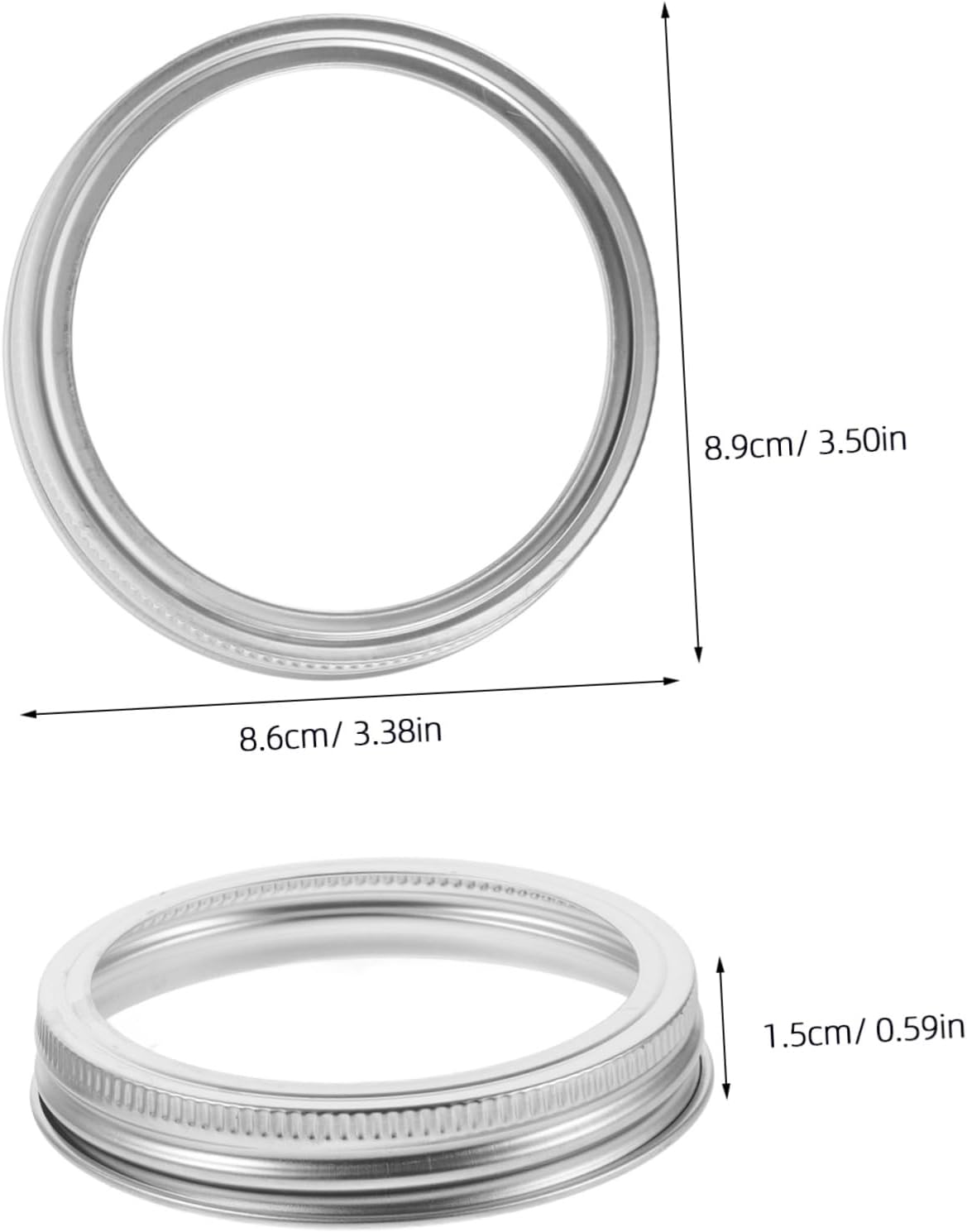 4pcs Stainless Steel Wide Mouth Mason Jar Sprouting Lids - Split Sprouting Covers for Beans - Canning Rings with Strainer Screens