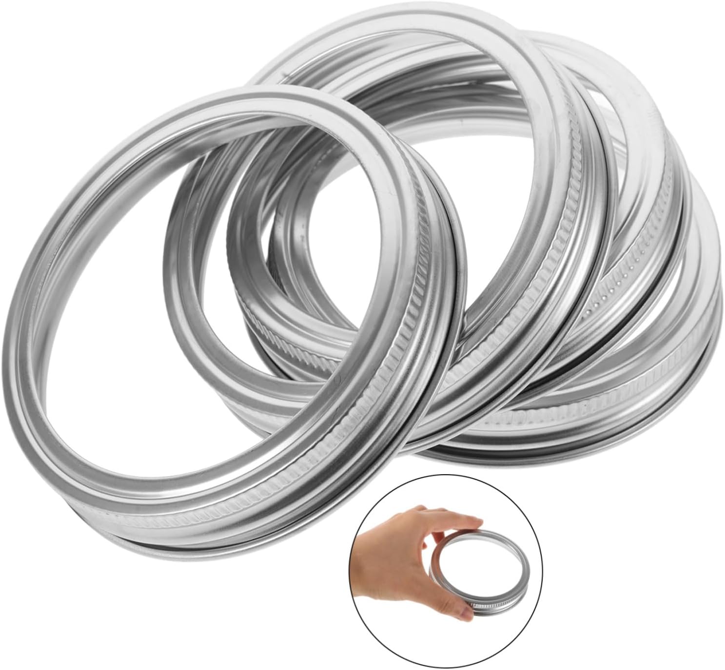 4pcs Stainless Steel Wide Mouth Mason Jar Sprouting Lids - Split Sprouting Covers for Beans - Canning Rings with Strainer Screens