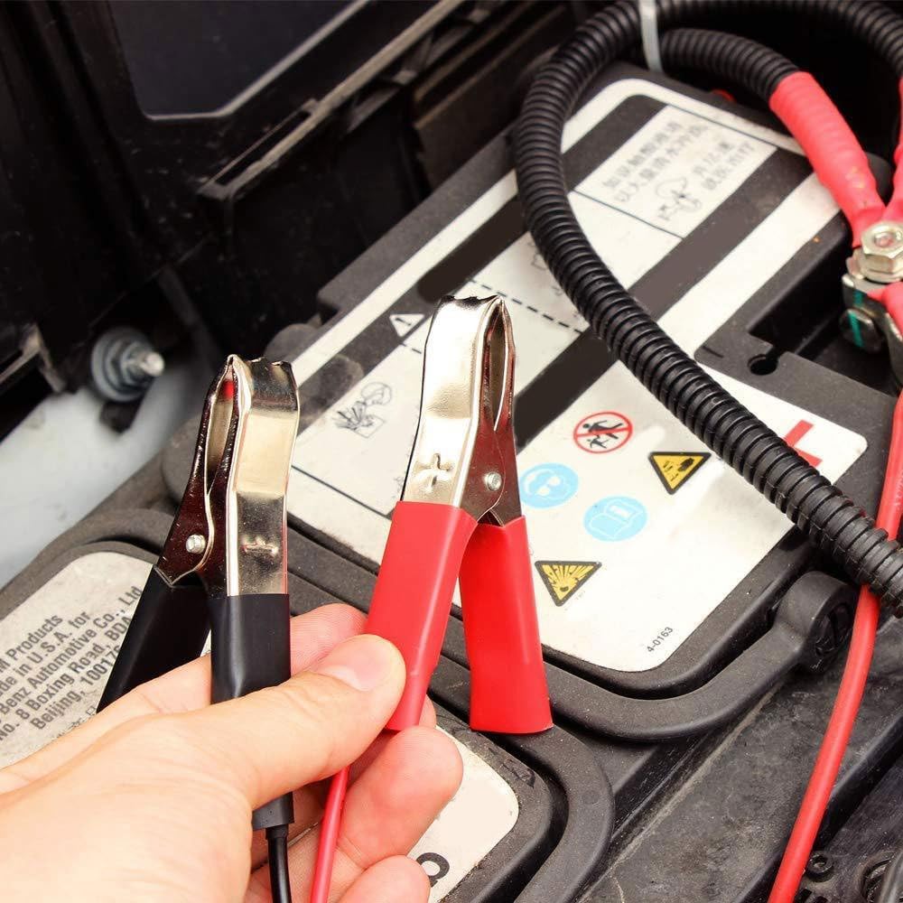 4Pcs TopJinzhiOne Insulated Alligator Clips - Copper Plated Electric Test Clips for Car Truck - Red/Black 30A