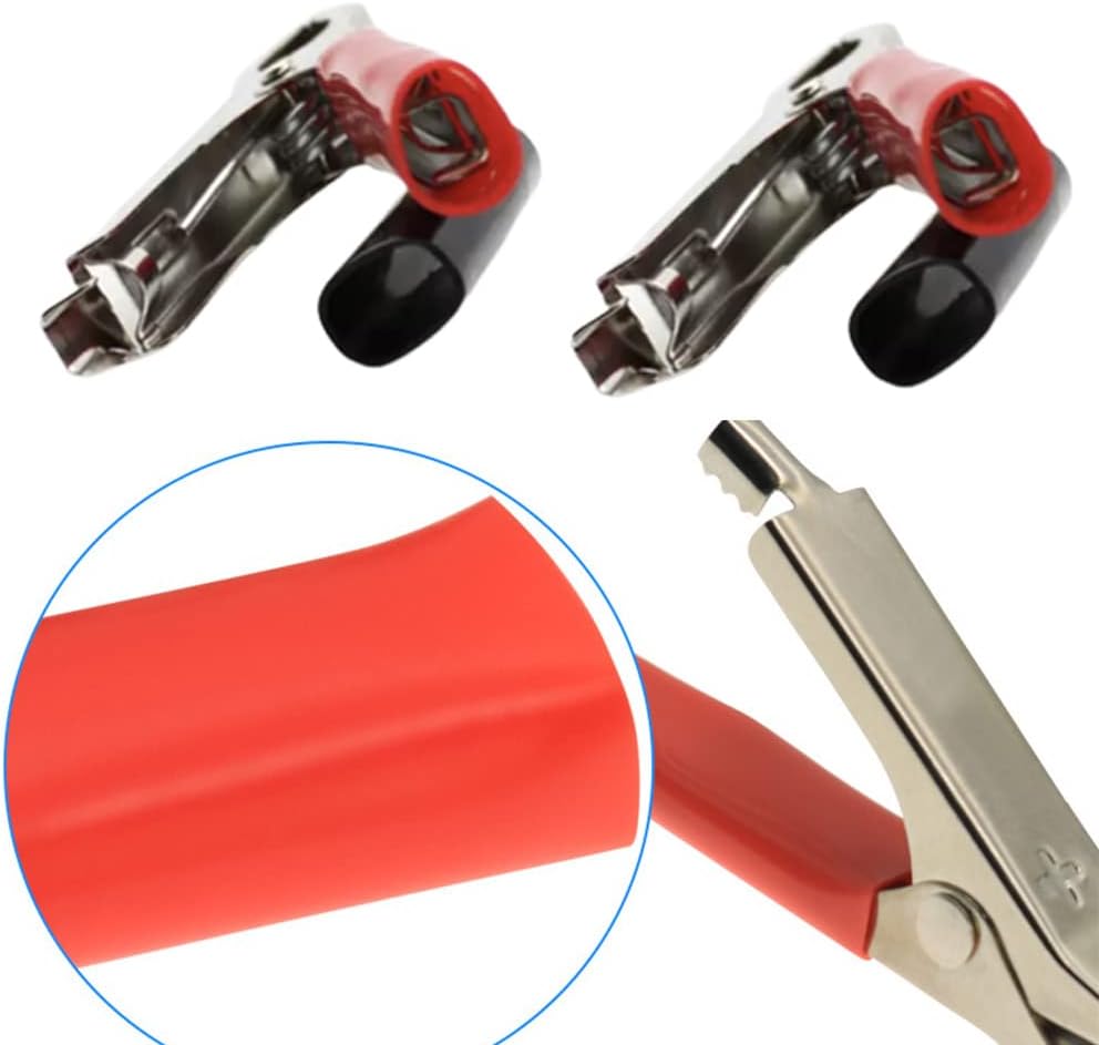 4Pcs TopJinzhiOne Insulated Alligator Clips - Copper Plated Electric Test Clips for Car Truck - Red/Black 30A
