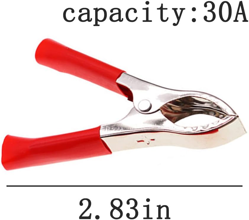 4Pcs TopJinzhiOne Insulated Alligator Clips - Copper Plated Electric Test Clips for Car Truck - Red/Black 30A