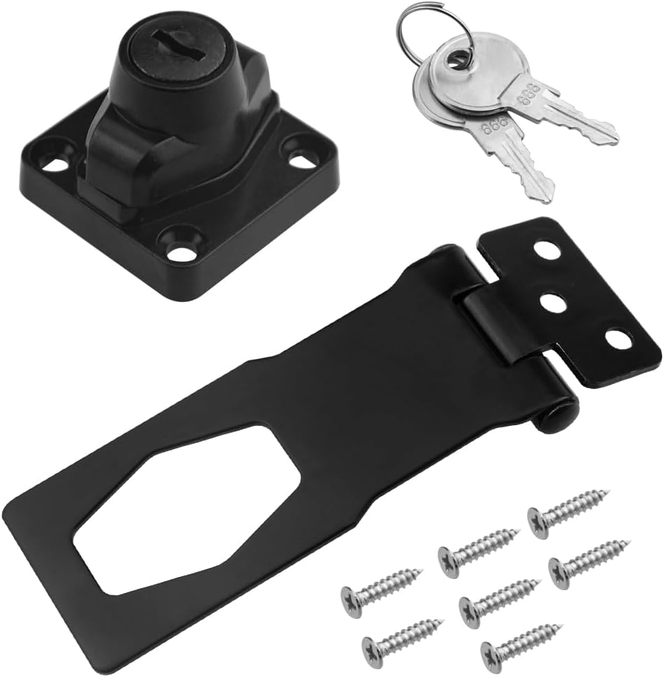 4PCS TOVOT 4" Keyed Hasp Locks for Cabinet Drawer - Padlock Latches with Keyed Alike System - WildKart