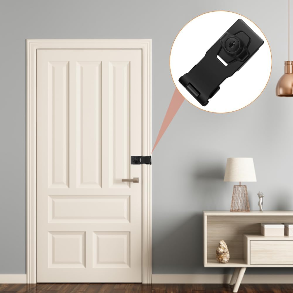 4PCS TOVOT 4" Keyed Hasp Locks for Cabinet Drawer - Padlock Latches with Keyed Alike System - WildKart