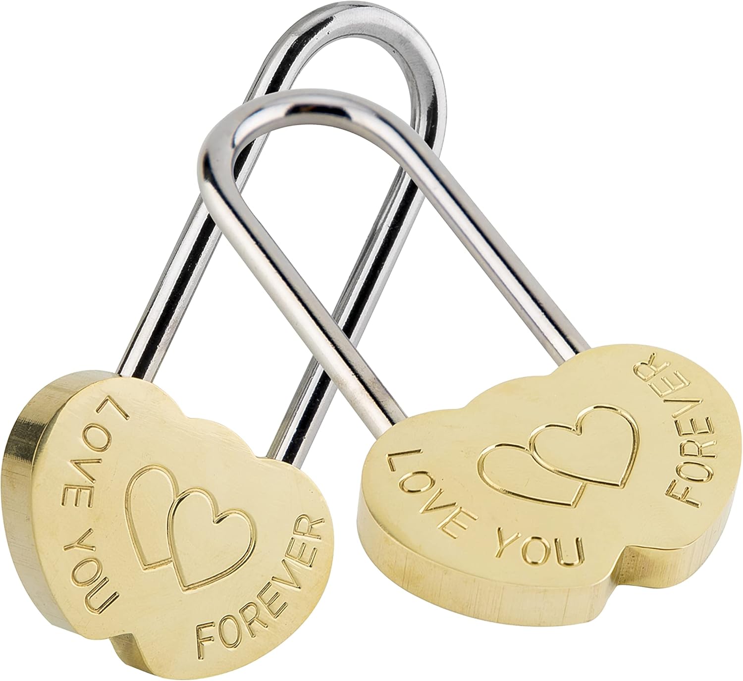 4PCS VeYocilk Love Lock Heart Padlock - 3.5" 50mm Wish Lock for Eternal Love on Fence or Bridge