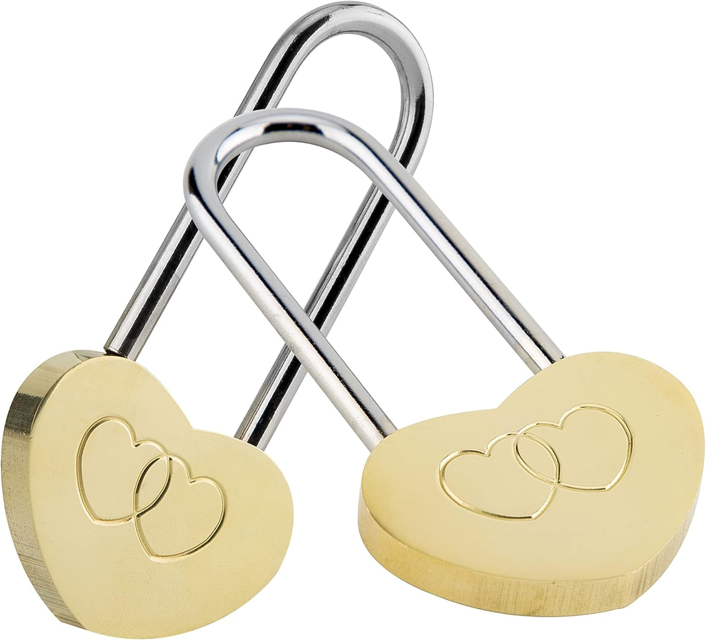 4PCS VeYocilk Love Lock Heart Padlock - 3.5" 50mm Wish Lock for Fence & Bridge - Everlasting Love Symbol (No Key)