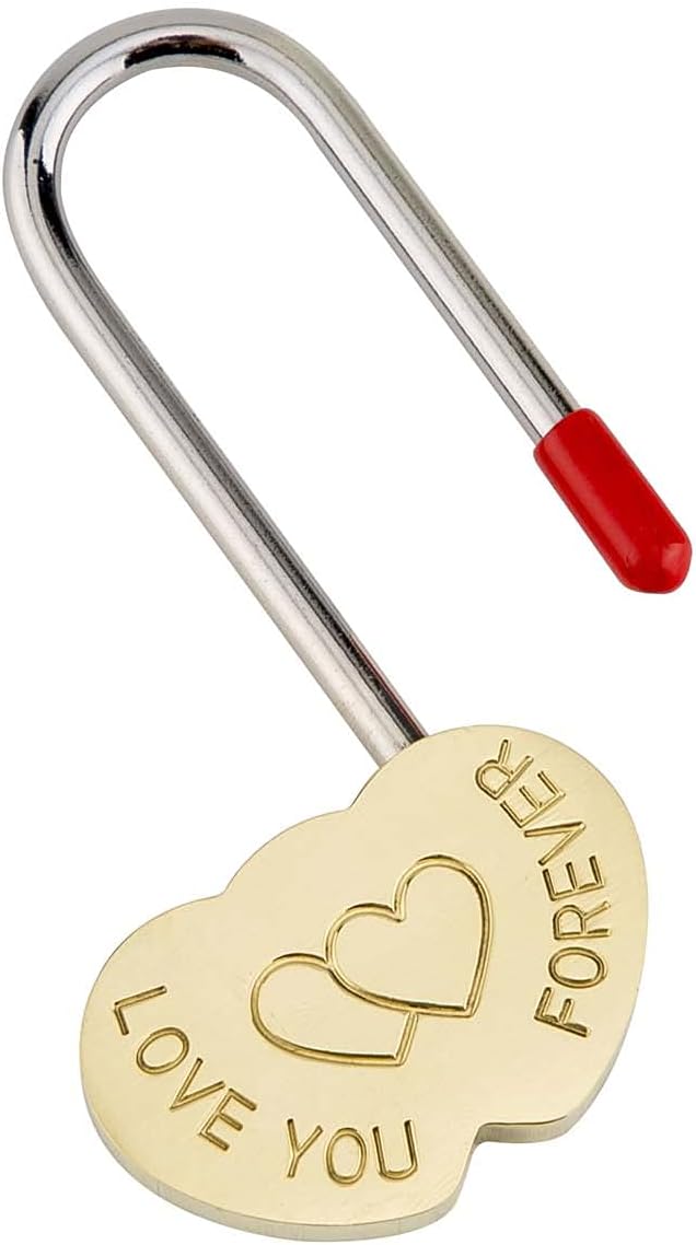 4PCS VeYocilk Love Lock Heart Padlock - 3.5" 50mm Wish Lock for Eternal Love on Fence or Bridge