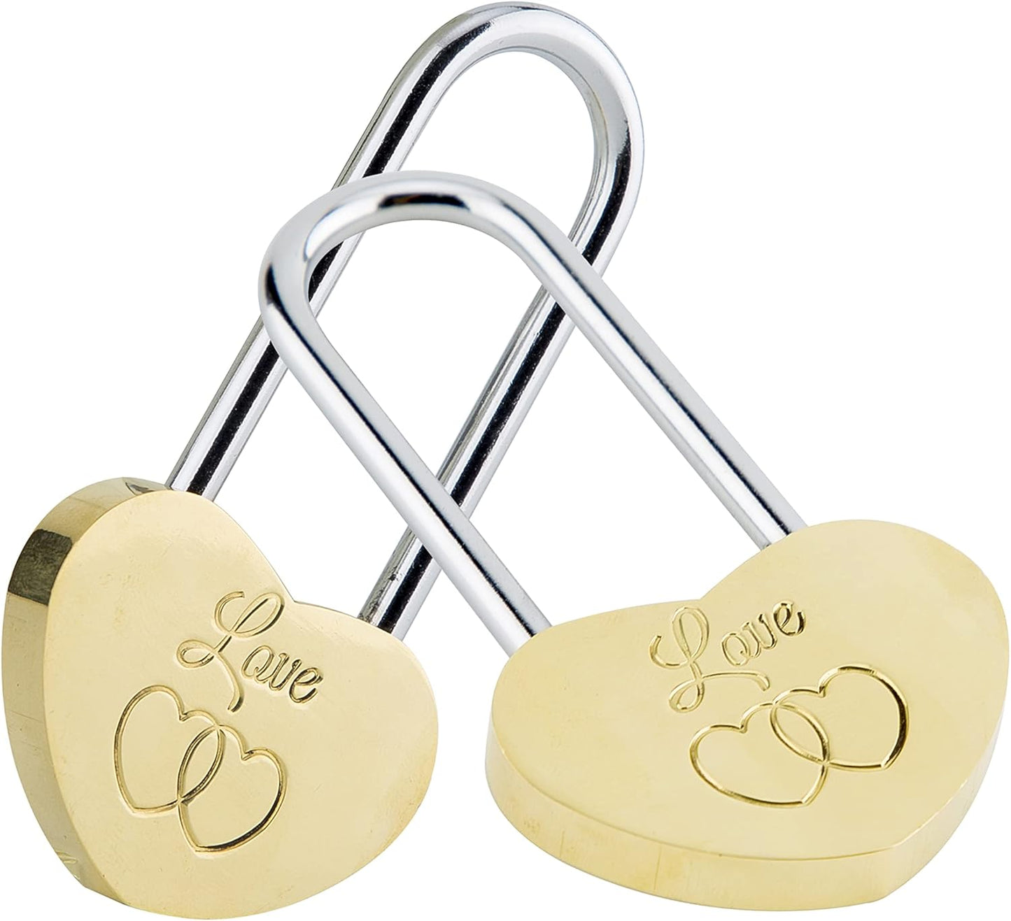 4PCS VeYocilk Love Lock Heart Padlock - 3.5" 50mm Without Key for Eternal Love on Fence & Bridge