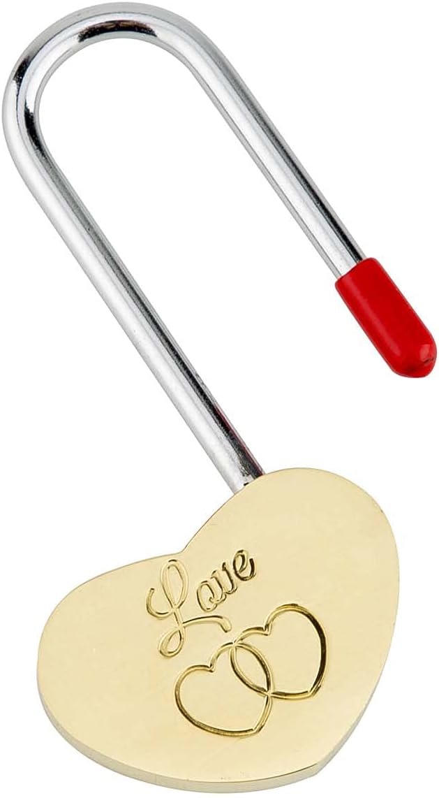 4PCS VeYocilk Love Lock Heart Padlock - 3.5" 50mm Without Key for Eternal Love on Fence & Bridge