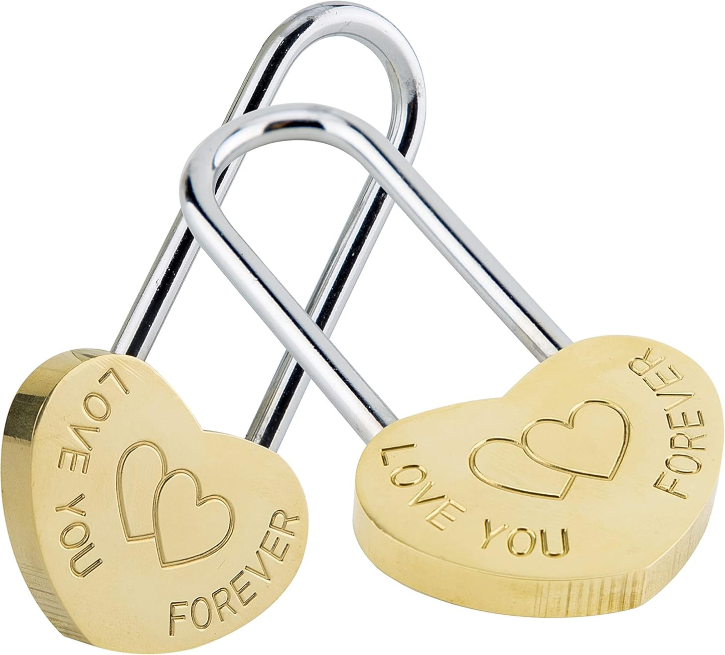 4PCS VeYocilk Love Lock Heart Padlock 3.5" 50mm - Everlasting Love Symbol for Fence & Bridge - Keyless Wish Lock