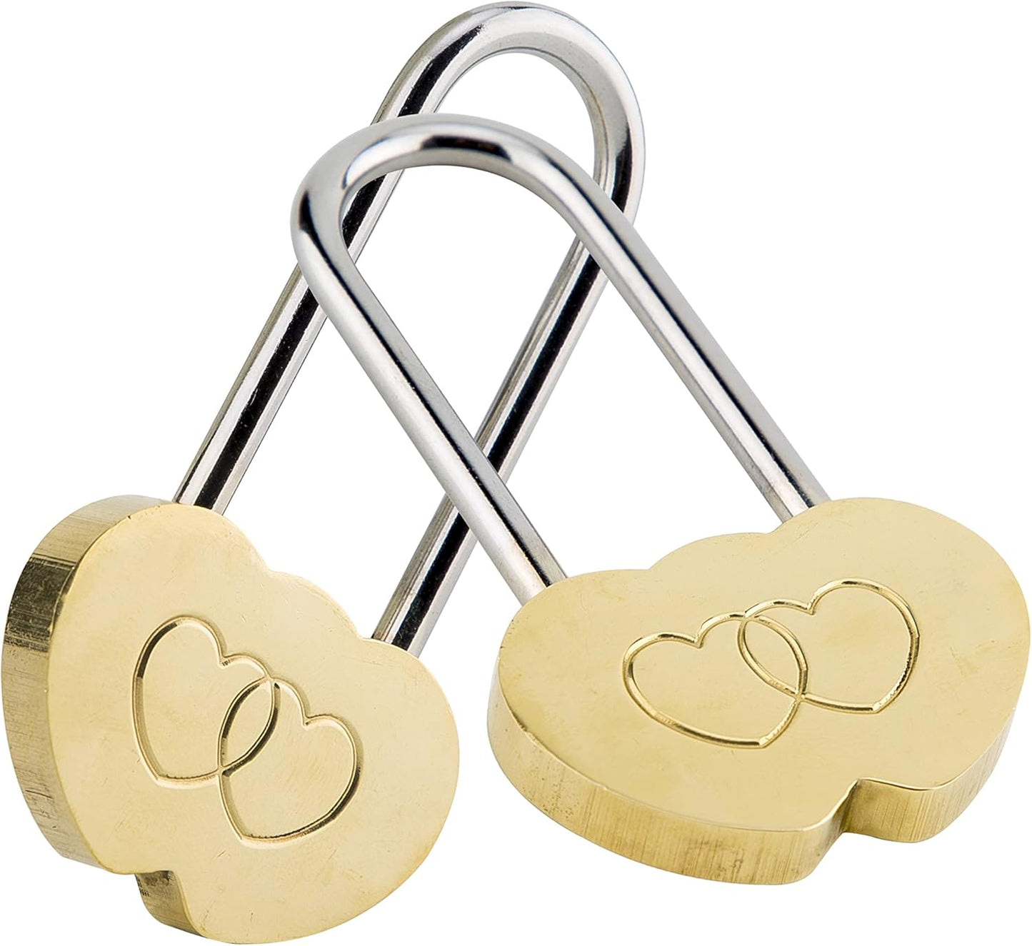 4PCS VeYocilk Love Lock Heart Padlock 3.5" 50mm - Everlasting Love Symbol for Fence & Bridge - Keyless Wish Lock