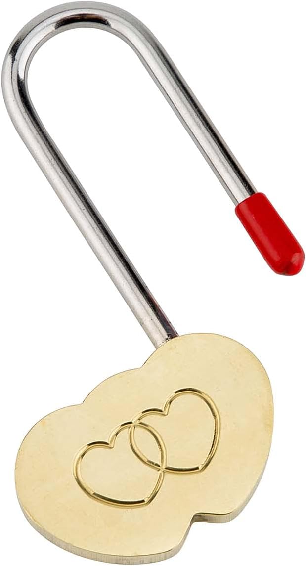 4PCS VeYocilk Love Lock Heart Padlock 3.5" 50mm - Everlasting Love Symbol for Fence & Bridge - Keyless Wish Lock