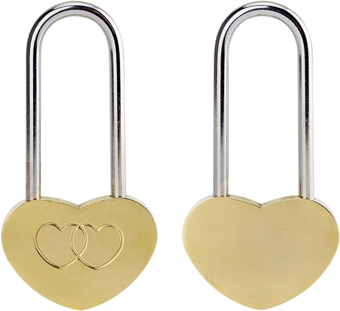 4PCS VeYocilk Love Lock Heart Padlock 3.5" 50mm Without Key - Everlasting Love for Fence & Bridge