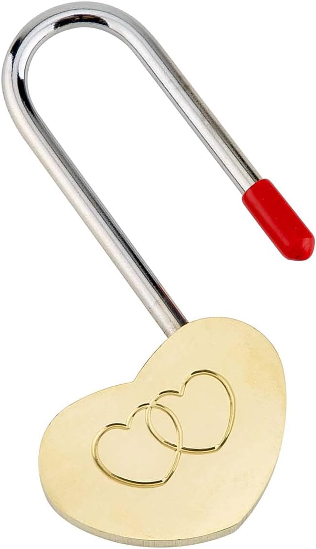 4PCS VeYocilk Love Lock Heart Padlock 3.5" 50mm Without Key - Everlasting Love for Fence & Bridge