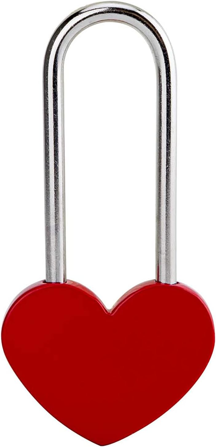 4PCS VeYocilk Love Lock Heart Padlock 3.5" 50mm Without Key - Everlasting Love for Fence & Bridge