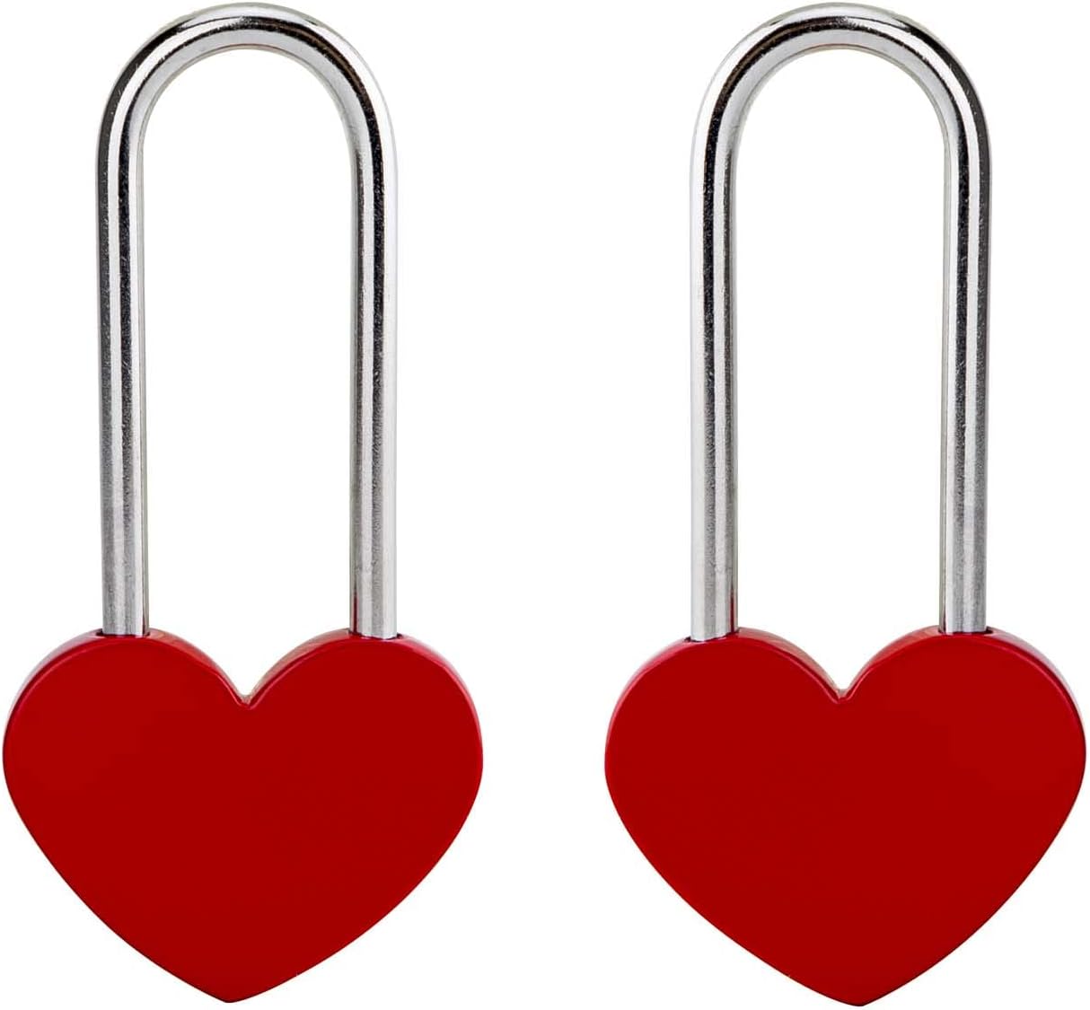 4PCS VeYocilk Love Lock Heart Padlock 3.5" 50mm Without Key - Everlasting Love for Fence & Bridge