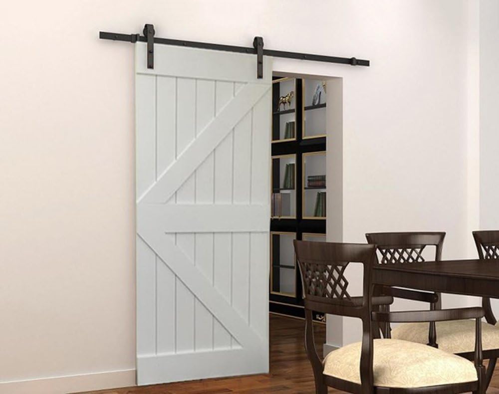 5 FT Sliding Barn Wood Door Hardware Kit - U-MAX Basic Sliding Track (Basic "J") - WildKart