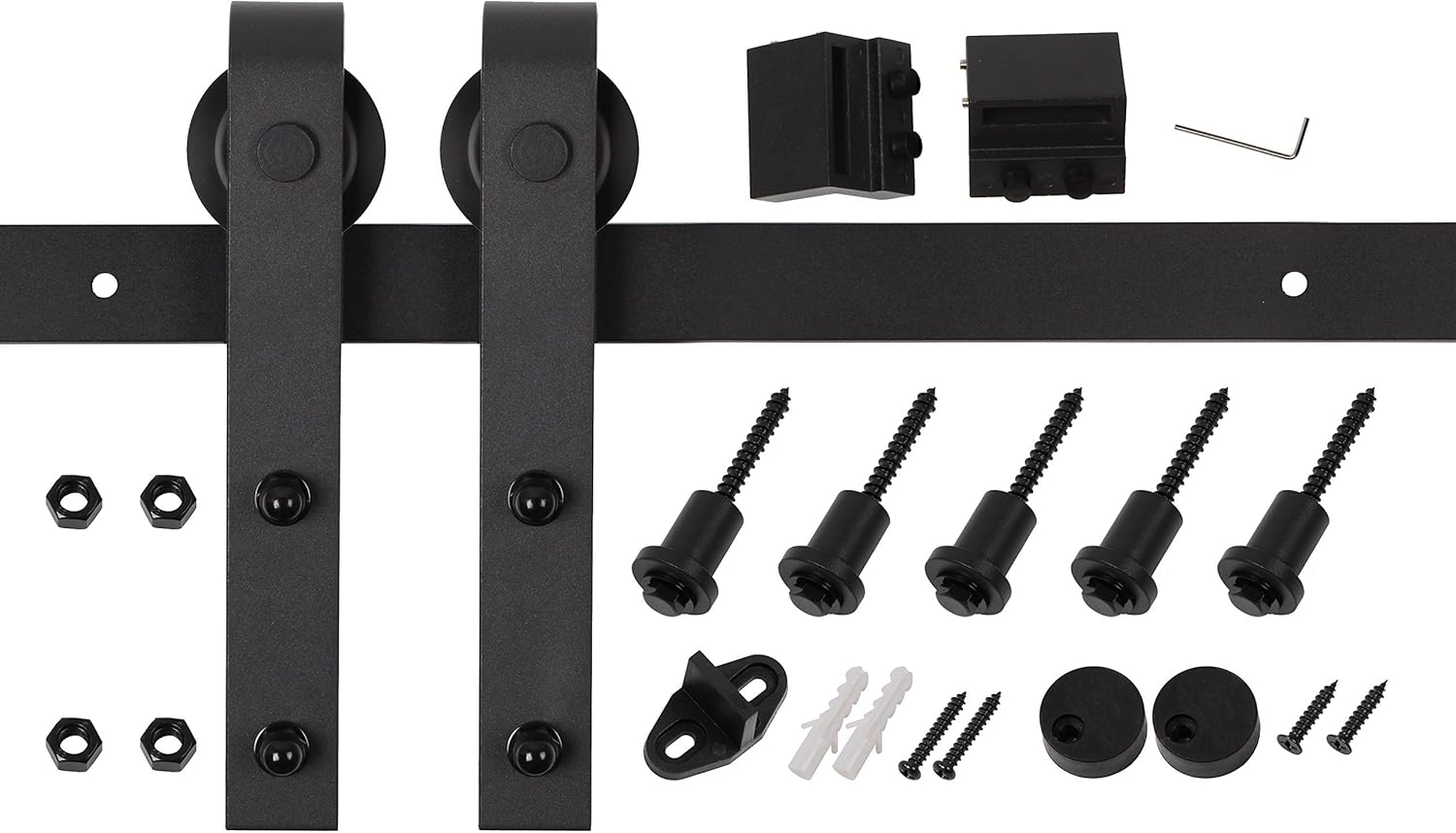 5 FT Sliding Barn Wood Door Hardware Kit - U-MAX Basic Sliding Track (Basic "J") - WildKart
