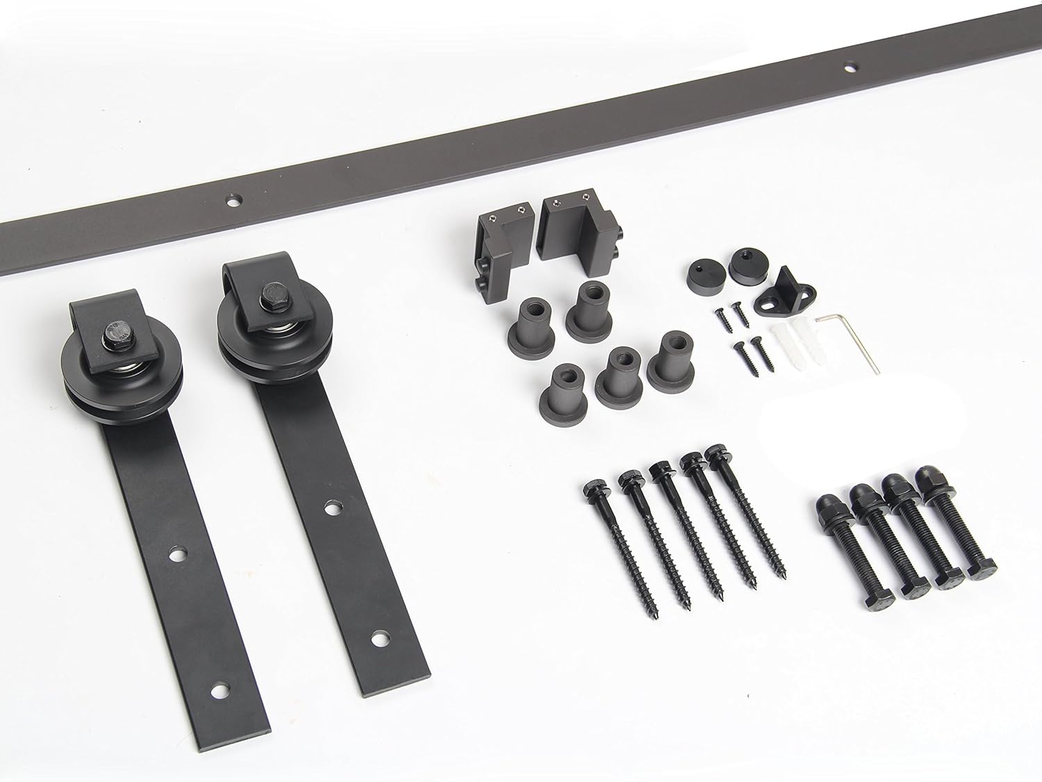 5 FT Sliding Barn Wood Door Hardware Kit - U-MAX Basic Sliding Track (Basic "J") - WildKart