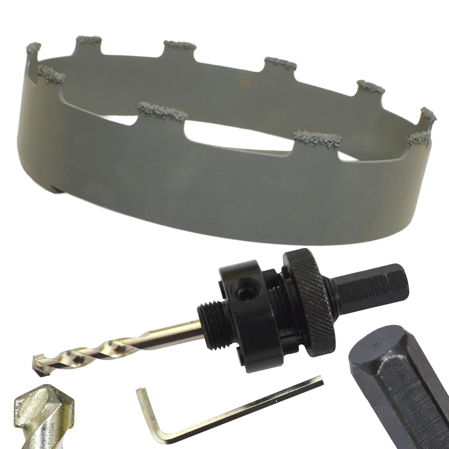 5" Hole Saw for Recessed Lighting & Speakers Installation - Carbide Grit Glass & Tile Cutter with Arbor Hex - Ideal for Drywall & Plaster Walls