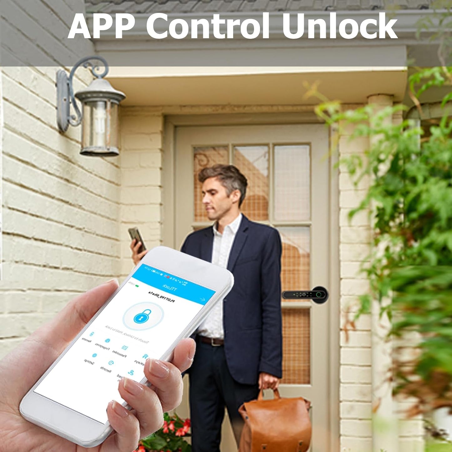 5-in-1 Smart Fingerprint Door Lock for Bedroom Home Hotel Office Apartment - Bluetooth, Code, IC Card, Key - Biometric Technology