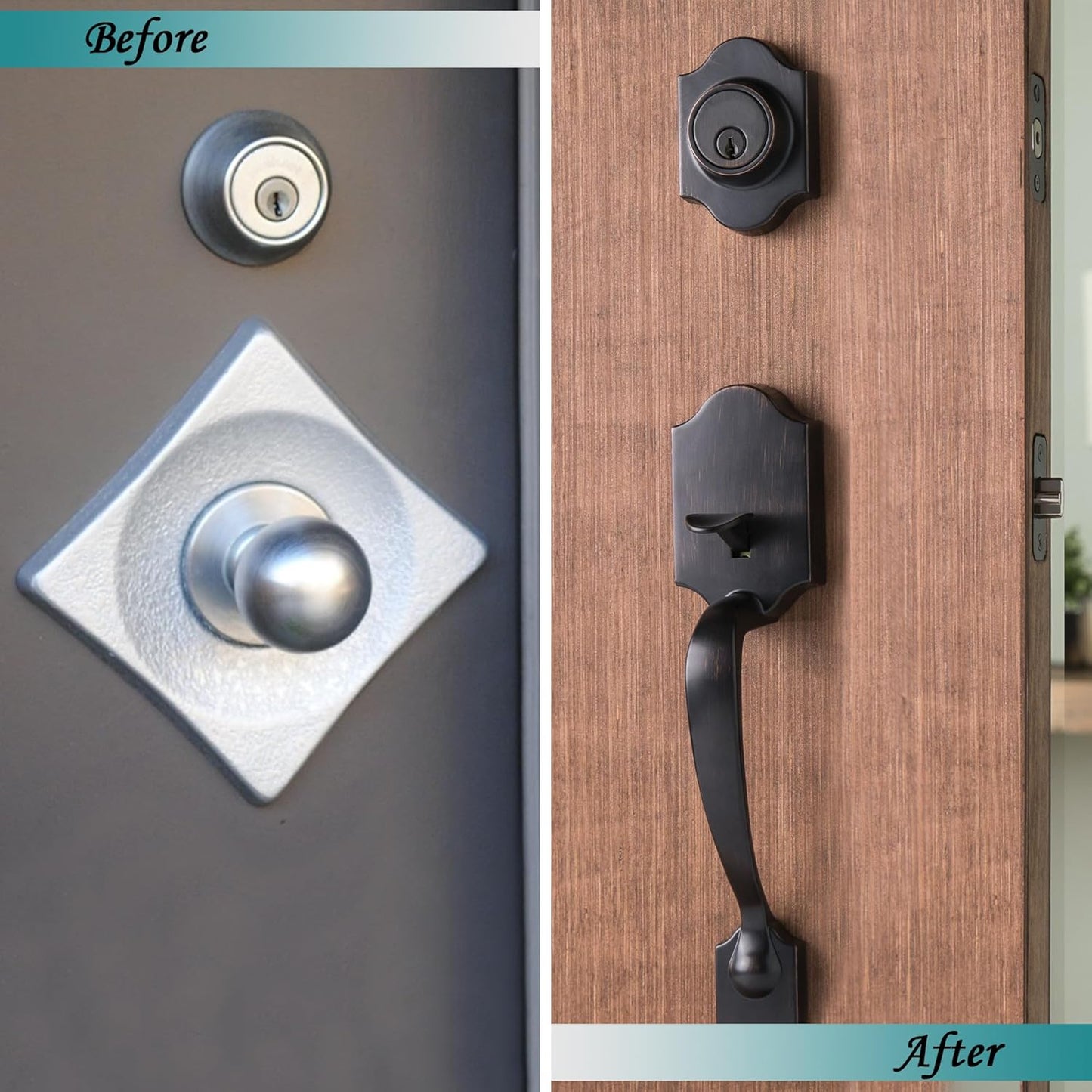 5-Inch Backset Entry Door Latch for Standard Knobset, 90° Square Interface, Square Corner Faceplate, 2-1/8" Cross Bore, 1" Edge Bore, Non-Handed, Polished Brass