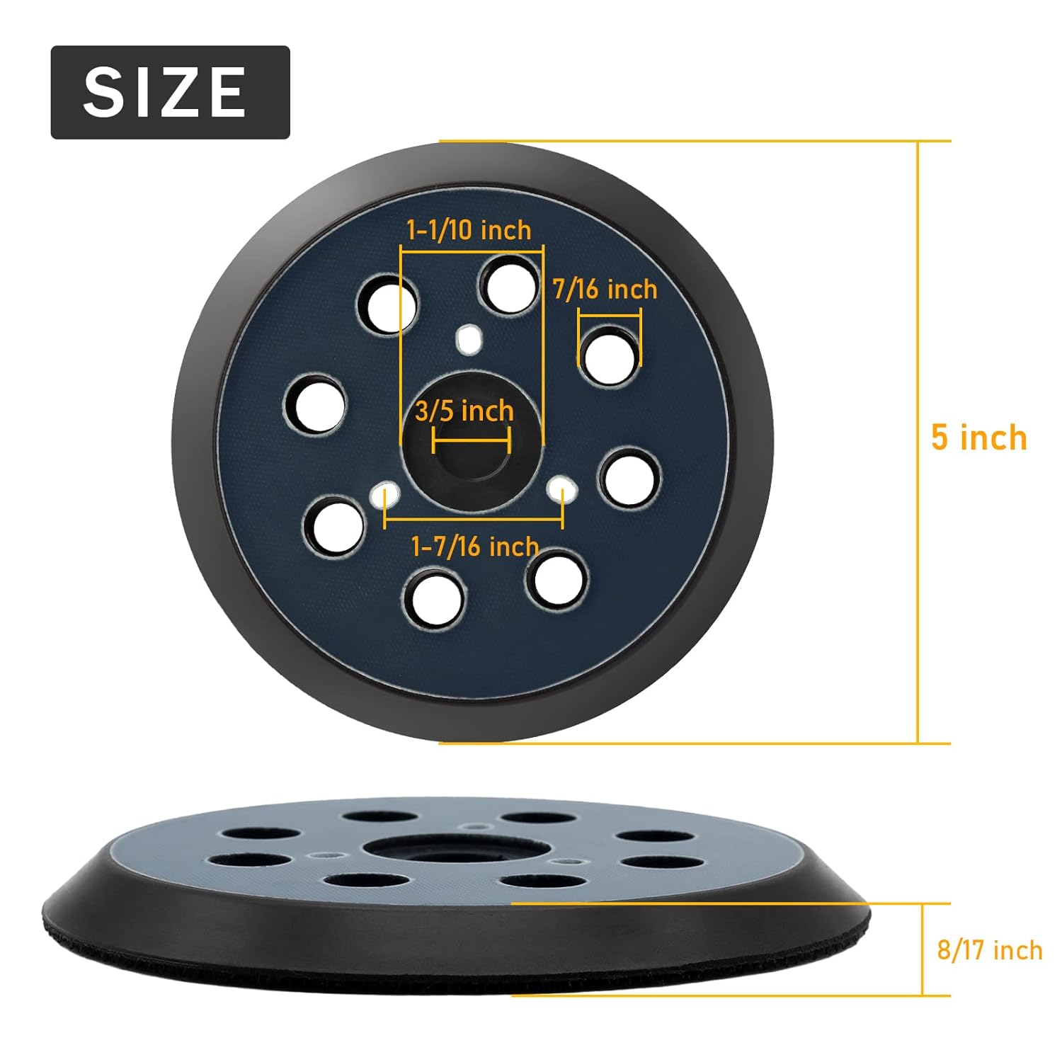 5 Inch Donanim D26451 Palm Sander Backing Pad Replacement for DeWalt D26453 Orbital Sander