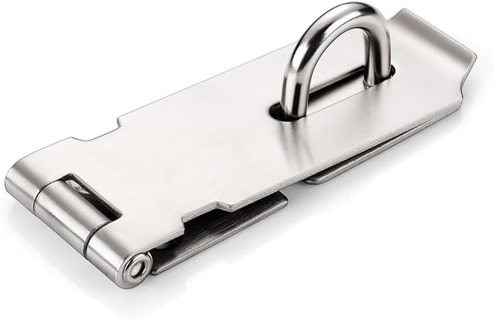5-Inch Stainless Steel Door Hasp Latch Lock with Screw for Doors, Gates, and Cabinets - WildKart
