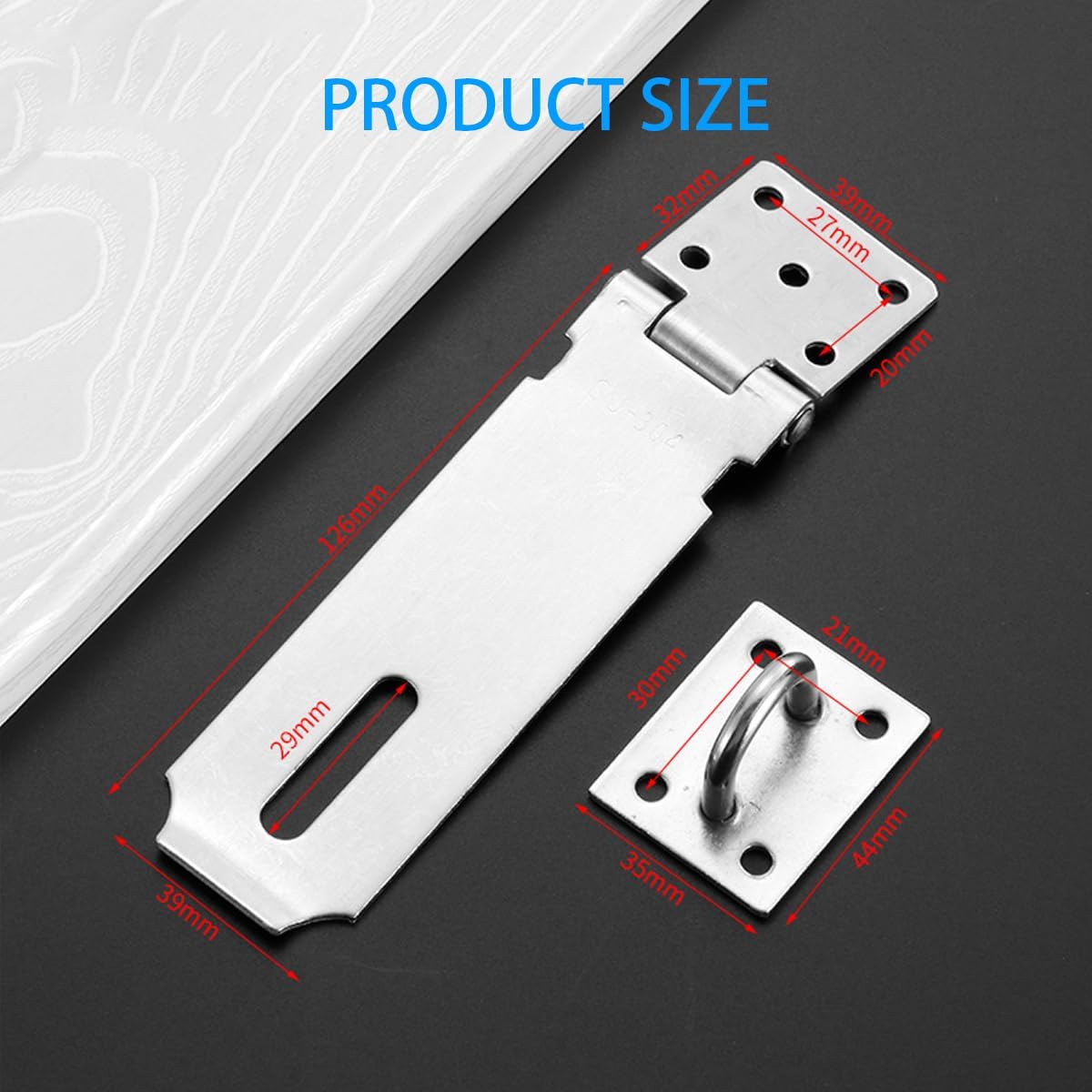 5-Inch Stainless Steel Door Hasp Latch Lock with Screw for Doors, Gates, and Cabinets - WildKart