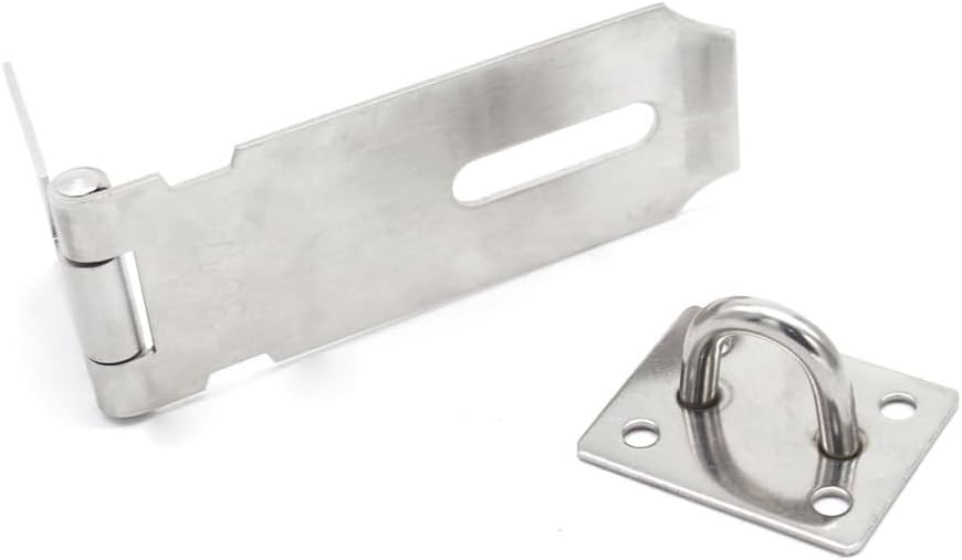 5-Inch Stainless Steel Door Hasp Latch Lock with Screw for Doors, Gates, and Cabinets - WildKart