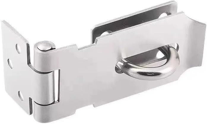 5-Inch Stainless Steel Door Hasp Latch Lock with Screw for Doors, Gates, and Cabinets - WildKart