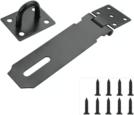 5-Inch Stainless Steel Door Hasp Latch with Black Matte Finish for Gate Locks - WildKart