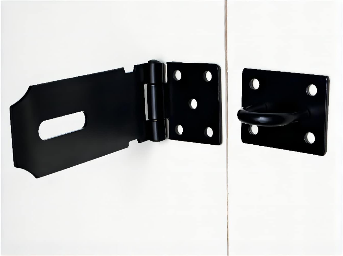 5-Inch Stainless Steel Door Hasp Latch with Black Matte Finish for Gate Locks - WildKart