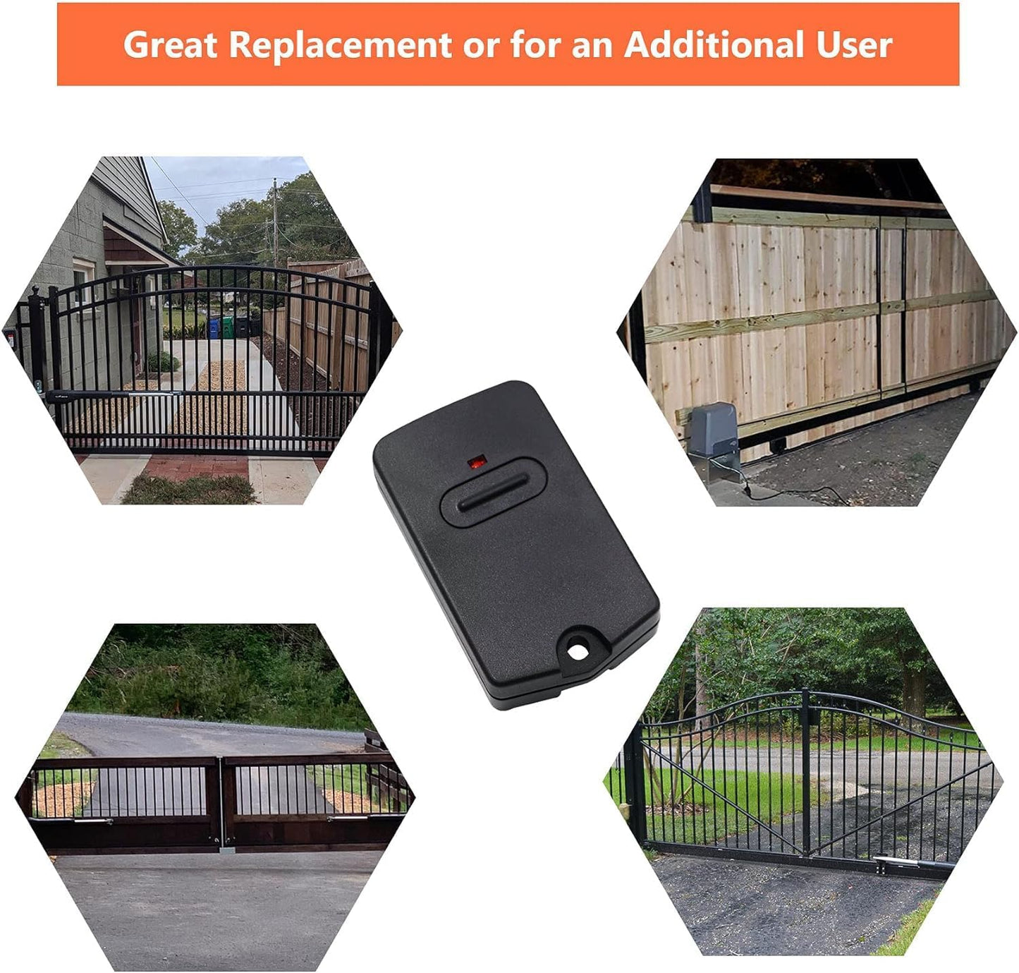 5 Pack 318MHz Gate Remote Control for Mighty Mule Gate Opener - Compatible with GTO Gate Openers - FM135 Gate Transmitter for MM371W, MM572W - Garage Door Entry Controller