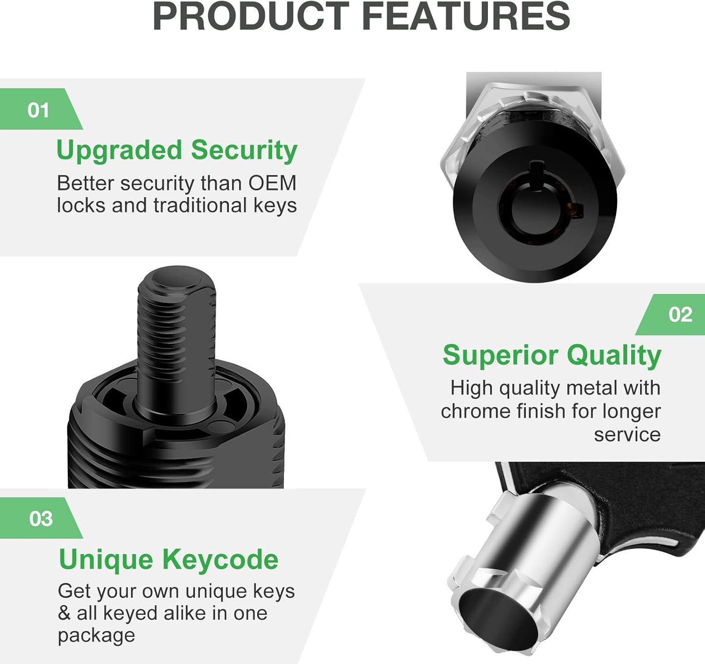 5 Pack Cylinnda Cabinet Locks with Keys - 1" RV Storage Locks Keyed Alike for Storage Door, Camper Toolbox, Manual Included - Black (5 Pack, 1 Inch)