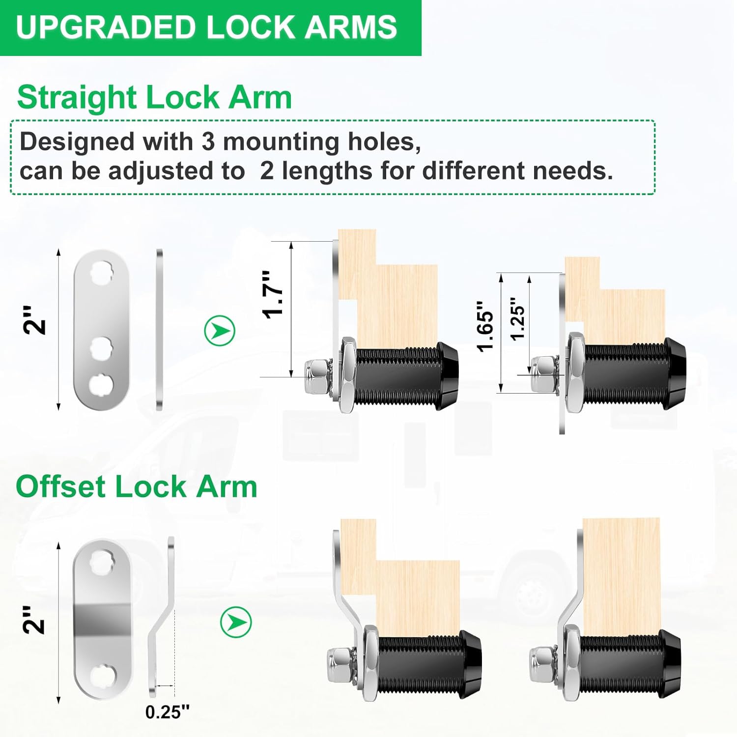 5 Pack Cylinnda Cabinet Locks with Keys - 1" RV Storage Locks Keyed Alike for Storage Door, Camper Toolbox, Manual Included - Black (5 Pack, 1 Inch)