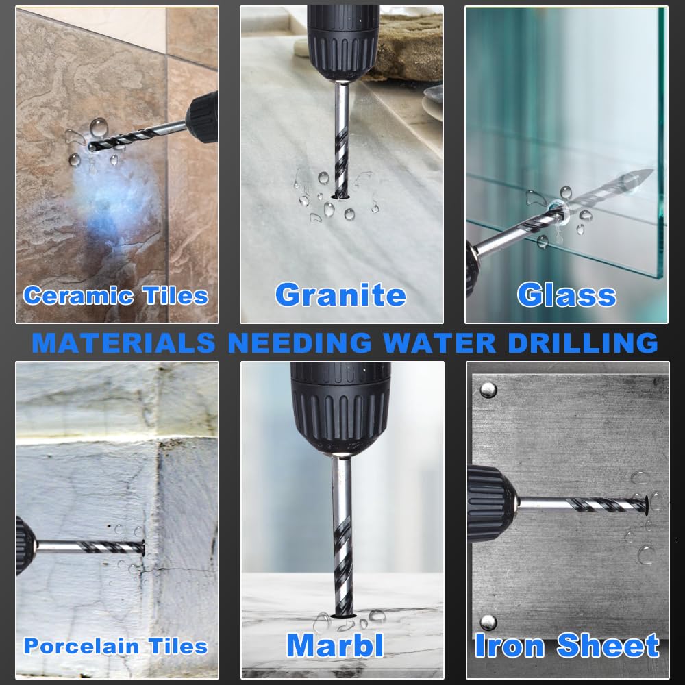 5-Pack DCWecher Professional Concrete Drill Bit Set - Industrial-Strength Carbide Masonry Bits for Brick, Tile, Glass, Cement - 1/4'', 5/16'', 1/2'' Sizes - Ideal for DIY and Construction Use