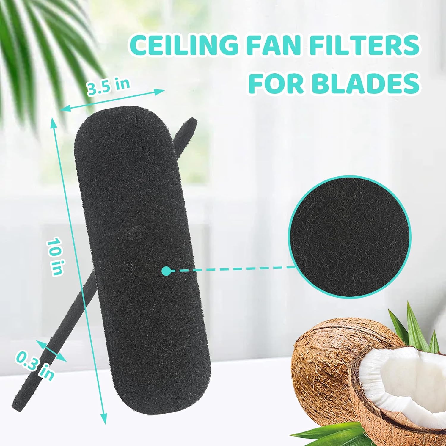 5 Pack GZJoSum Ceiling Fan Filters with Activated Carbon for Odor Elimination & Purification of Common Household Contaminants