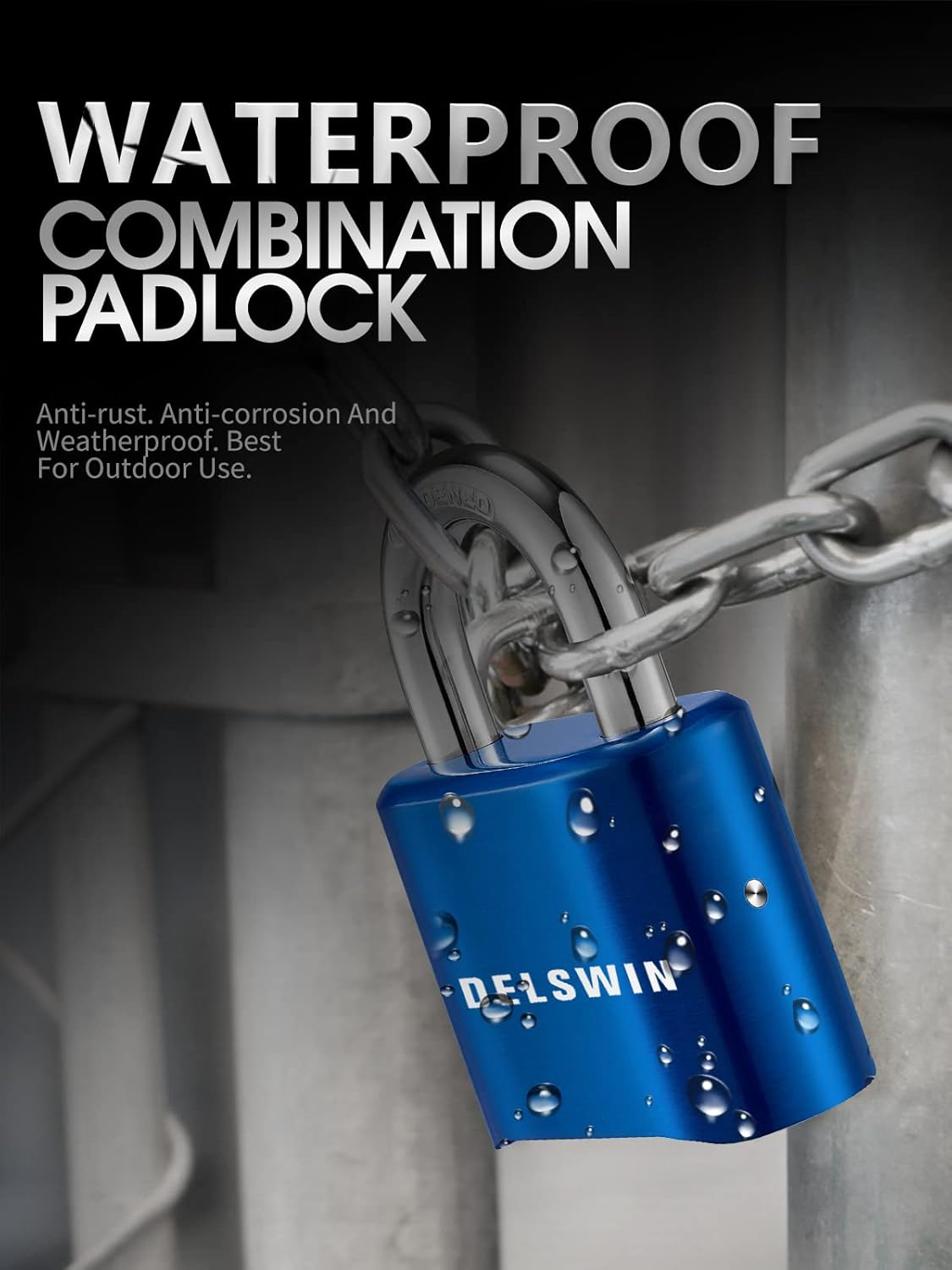 5 Pack of DELSWIN Heavy Duty Combination Padlocks for Outdoor, School Gym Lockers, Fences, Sheds, Gates